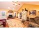 Bright living room with a fireplace and open floor plan at 1636 Samaria Ln, Conover, NC 28613