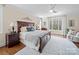Main bedroom featuring hardwood floors, a king bed, and large windows at 3024 Beaver Dam Dr, Monroe, NC 28110