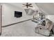 Large living room with comfortable seating, a television, and a carpet floor to add warmth at 3200 Beaty Rd, Gastonia, NC 28056