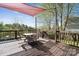 Inviting outdoor deck area with a shade cover perfect for relaxing or entertaining guests at 369 Shoreline Pkwy, Tega Cay, SC 29708