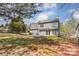 View of home's backyard featuring a charming fire pit area and lush greenery, perfect for relaxation at 7815 Ambleside Dr, Charlotte, NC 28216