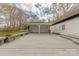 Spacious deck with gray stain, lighting and outdoor seating area at 10101 Woodview Cir, Charlotte, NC 28277