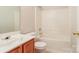 This bright bathroom is equipped with a tub/shower and vanity at 1212 Shenandoah Cir, Rock Hill, SC 29730