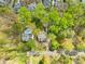 Stunning aerial view showcases a private backyard with lush greenery and serene pool at 12228 Plover Dr, Charlotte, NC 28269