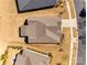 Aerial view showcases the home's roof and backyard, revealing its location in a well-planned community at 17436 Langston Dr, Charlotte, NC 28278