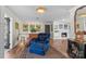 Cozy living room featuring hardwood floors, fireplace, comfortable furniture and art at 2052 10Th Street Nw Pl, Hickory, NC 28601
