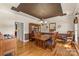 Elegant dining room with hardwood floors, decorative lighting, and stylish furniture at 3119 18Th Ne St, Hickory, NC 28601
