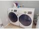 Convenient laundry room featuring a Samsung washer and dryer set at 504 Galesburg Dr, Monroe, NC 28110