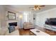 Bright living room with fireplace at 504 Galesburg Dr, Monroe, NC 28110