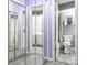 Bathroom reflected in a large mirror, showcasing its spacious layout and functional design at 9427 S Vicksburg Park Ct, Charlotte, NC 28210