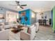 Bright living room with open layout to the dining room and kitchen at 9427 S Vicksburg Park Ct, Charlotte, NC 28210
