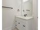 Contemporary bathroom featuring modern fixtures, marble countertops, and sleek black hardware at 10405 Briarhurst Pl # 18, Mint Hill, NC 28227