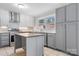 Updated kitchen featuring gray and white cabinets, stainless appliances, and a functional center island at 1525 16Th Avenue Nw Cir, Hickory, NC 28601