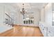 Hardwood floors and white trim, with a staircase view and custom built-in cabinets at 1730 Townsend Ln, Rock Hill, SC 29730
