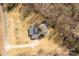Aerial view of a secluded home featuring solar panels on a large private lot at 4604 Karwood Dr, Rock Hill, SC 29732