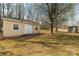 Backyard view of outbuilding with double doors and mature trees at 4604 Karwood Dr, Rock Hill, SC 29732