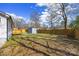 A spacious backyard with a wooden fence and mature trees offering plenty of privacy at 5015 Forestmont Dr, Matthews, NC 28105