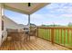 Cozy back porch with natural wood flooring and picturesque views at 5312 Allburn Pkwy, Concord, NC 28027