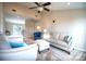 Inviting living room with high ceilings, plush carpeting, and comfortable white sofas at 609 Sunfish Ln, Tega Cay, SC 29708