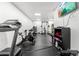 Well-equipped home gym featuring a treadmill, bike, and weightlifting station at 619 R L Stowe Rd, Belmont, NC 28012