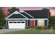 New construction showing charming elevation with a garage and brick accents, including manicured lawn and landscape at 1016 Kinship Dr # 119, Lancaster, SC 29720