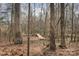 Peaceful backyard trail featuring a small wooden bridge and plenty of trees at 1061 Verbena Ct, Tega Cay, SC 29708