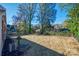 Large, fenced backyard with mature trees, offering ample space for recreation and outdoor activities at 1081 Evergreen Cir, Rock Hill, SC 29732