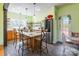 Bright kitchen featuring a center island with seating, pendant lighting, and floating shelves at 1847 Bertha Knight Rd, Lancaster, SC 29720