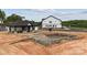 Construction site with partially built pool and cabana featuring modern home in the background at 3105 Beacon Heights Rd, Indian Land, SC 29707