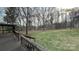 Expansive backyard view from the wooden deck, showcasing the outdoor space at 350 Brawley Rd, Cleveland, NC 27013