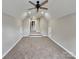 Spacious bonus room features carpet, neutral walls, recessed lighting, and a ceiling fan at 3667 Travertine Dr, Lancaster, SC 29720