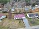 A nice aerial view of the home in a quiet neighborhood with a private lot at 609 Ben Rich St, Dallas, NC 28034