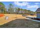 Large, flat backyard with newly laid lawn, a driveway, and the side of a house at 844 Westminster Dr, Statesville, NC 28677