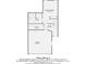 First floor plan featuring a primary bedroom, bath, utility room, foyer and garage of this 1605 sq. ft. home at 8904 Saint Pierre Ln, Charlotte, NC 28277