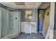 Bathroom features shower and vanity sink at 966 Marys Grove Rd, Cherryville, NC 28021