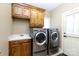 Functional laundry room equipped with cabinetry, a sink, and modern washer and dryer units at 1038 Rolling Park Ln, Fort Mill, SC 29715