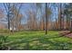 Expansive grassy backyard enclosed by black fencing, offering plenty of space for outdoor activities at 105 Elizabeth Brook Dr, Davidson, NC 28036