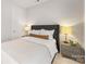 Cozy bedroom with a tufted headboard, soft lighting, and neutral tones creating a serene atmosphere at 1409 Kenilworth Ave, Charlotte, NC 28203