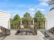 Relax on the outdoor deck featuring comfortable seating and a beautiful view of the surrounding trees and sky at 1409 Kenilworth Ave, Charlotte, NC 28203