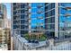 Outdoor rooftop lounge with lush greenery, skyline views, and modern condominium at 210 N Church St # 1507, Charlotte, NC 28202