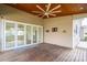 Back deck with ceiling fan and sliding glass doors at 303 Basswood Ct, Clover, SC 29710