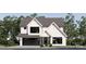 A modern farmhouse featuring a dark roof, black trim windows, black garage door and inviting curb appeal at 3937 Plainview Rd, Charlotte, NC 28208
