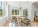 Bright dining area with seating for six and sliding door access to backyard deck at 3949 Plainview Rd, Charlotte, NC 28208