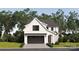 New construction home has a black garage door and a white facade at 3953 Plainview Rd, Charlotte, NC 28208