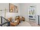 Upstairs sitting area features leather chairs at 3953 Plainview Rd, Charlotte, NC 28208