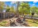Cozy backyard fire pit with seating, creating a relaxing outdoor space at 590 County Line Rd, Stony Point, NC 28678