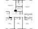 A black and white rendering of the floorplan of the second floor of the home at 8906 Paddle Oak Rd, Charlotte, NC 28227