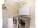 Well-equipped laundry room featuring modern stainless steel appliances and ample storage space at 10625 Olde Irongate Ln, Mint Hill, NC 28227