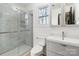 Clean and modern bathroom with a glass-enclosed shower and sleek vanity at 412 Montana Dr, Gastonia, NC 28056