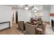 Open concept living room with hardwood floors and ample seating at 412 Montana Dr, Gastonia, NC 28056